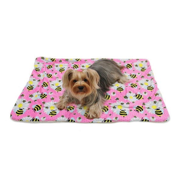 Bumblebee & Flowers Ultra-Soft Minky Plush Pet Blanket