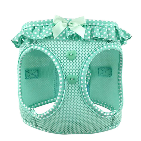 Choke-Free Step-In Dog Harness – Breathable Mesh & Secure Fit (Polka Dot)