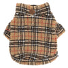Tan Plaid Quarter-Zip Dog Pullover