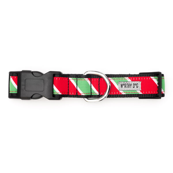 Holiday Stripe Walk Set – Collar & Leash
