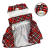 Red Plaid Dog Harness Set – Vest or Dress Style with Matching Leash
