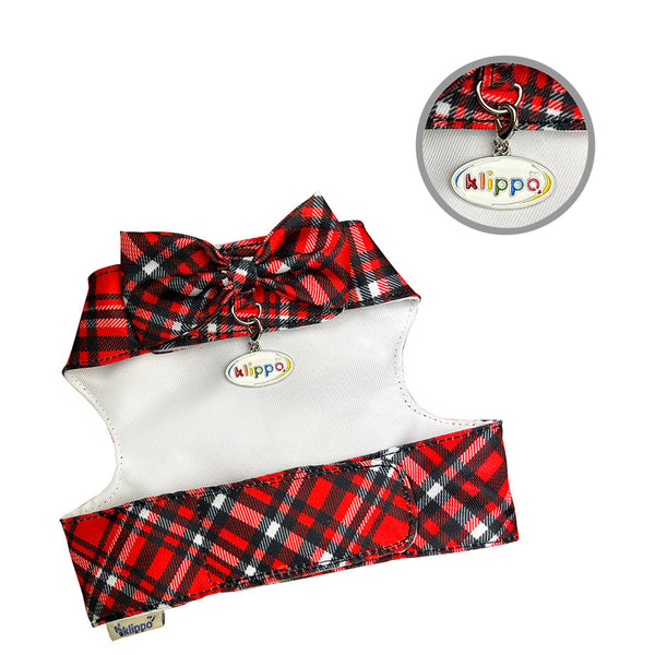Red Plaid Dog Harness Set – Vest or Dress Style with Matching Leash