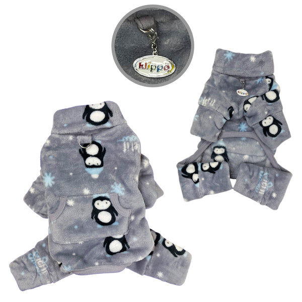Penguin Plush Dog Pajamas – Ultra Thick Warm Turtleneck Bodysuit