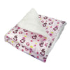 Girly Monkey Flannel Plush Pet Blanket - Pink