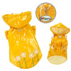 Polka Dot Daisy Dog Raincoat – Waterproof Hooded Rain Jacket