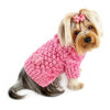 Pink Hand-Knitted Dog Sweater with Bobble Stitch Turtleneck