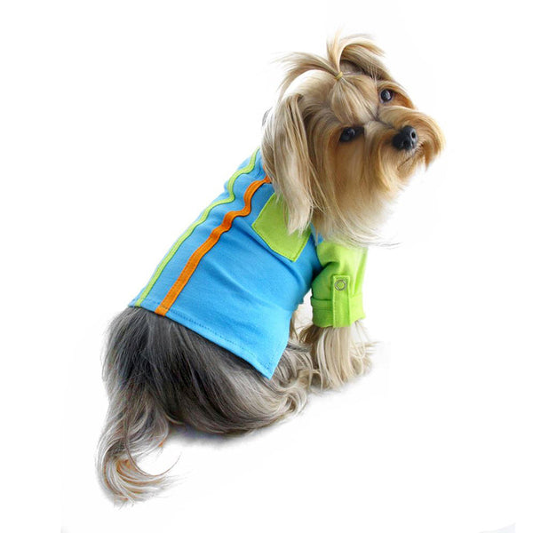Knit Cotton Dog Shirt with Roll-Up Sleeves