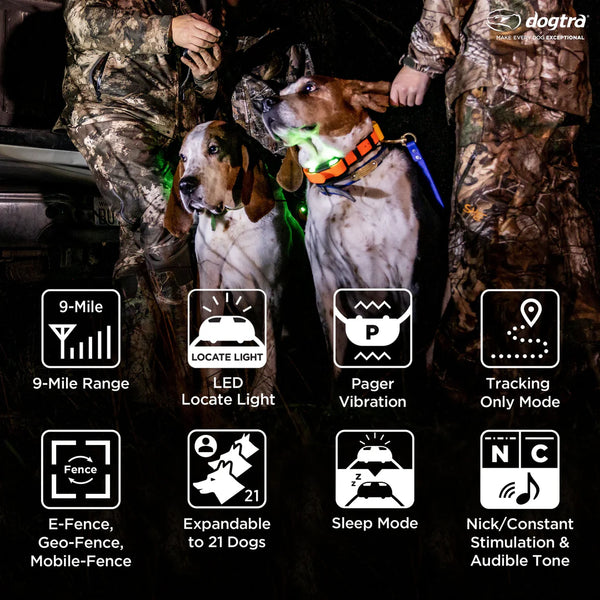 Dogtra PATHFINDER2 GPS Dog Tracking & Training Collar | 9-Mile Range | Up to 21 Dogs