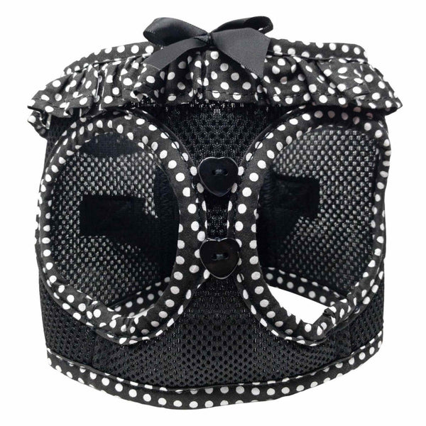 Choke-Free Step-In Dog Harness – Breathable Mesh & Secure Fit (Polka Dot)