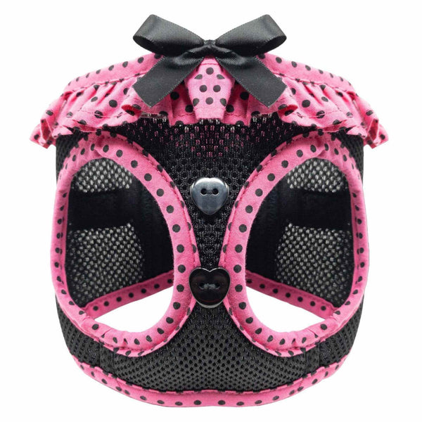 Choke-Free Step-In Dog Harness – Breathable Mesh & Secure Fit (Polka Dot)