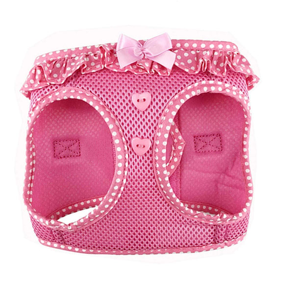 Choke-Free Step-In Dog Harness – Breathable Mesh & Secure Fit (Polka Dot)