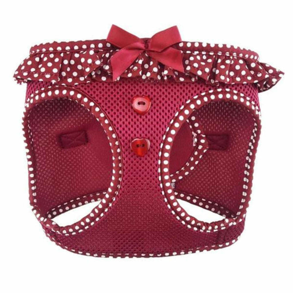 Choke-Free Step-In Dog Harness – Breathable Mesh & Secure Fit (Polka Dot)