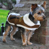 Faux Leather Dog Harness Coat & Leash Set – Aviator Bomber Style